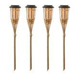 thumbnail of LED Solar Gartenfackel Bambus Fackel Terrasse Gartenleuchte 60cm 4er Set