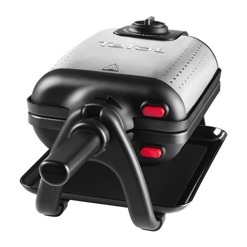 Tefal Wm756d12 Gaufrier King Size 1200w Thermostat Voyant Lumineux Bouton On/off Poignée Tournante Et Rabattable Noir/inox
