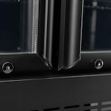 thumbnail of Frigorífico expositor para bebidas con panel iluminado, negro, 2 puertas de vidrio abatibles, 218 x 128 x 74 cm, con cerradura, 1040 L Vaiotec 11947