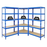 thumbnail of PROREGAL Mega Deal 1x Étagère d'angle + 2x Étagère charge lourde TIGER | HxLxP 180x90x45cm | Capacité de charge 175kg + 265kg | Bleu