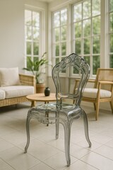 thumbnail of Biscottini Polycarbonat-Stühle – Outdoor-Stuhl – Grauer Kunststoffstuhl für Küche und Esszimmer – Moderne Sessel – Schlafzimmersessel