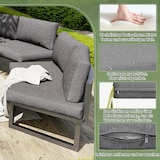 thumbnail of Merax Modulares Gartenmöbel-Set für 4-6 Personen, Loungesessel-Set, 4x Doppelsofa mit Polstern & Kissen, 3x kleine Couchtische, rundes Sofa, Grau