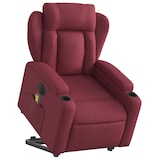 thumbnail of vidaXL Elektrischer Massagesessel mit Aufstehhilfe Weinrot Stoff