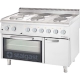 thumbnail of Stalgast Elektro-Herd mit 6 Kochplatten, statischem Backofen GN 2/1 und eintürigem Unterschrank, Serie 700 ND
