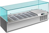 thumbnail of Gastro Edelstahl Kühlaufsatz Aufsatzkühlvitrine Pizzakühlaufsatz 6 x 1/4 GN mit Glasaufsatz