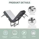 thumbnail of Klappbett 190x96 Twin Gästebett faltbar mit Komfort-Matratze, Metallrahmen, Rollen, platzsparend, mobil, hohe Belastbarkeit, Schwarz