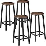 thumbnail of tectake Taburetes altos CORBY, juego de 4, ajustables, Ø32x66cm, madera oscura
