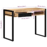 thumbnail of vidaXL Schreibtisch 100x50x75 cm Raues Massivholz Mango