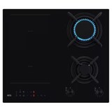 thumbnail of aeg cn071436dh piano cottura gas/induzione misto vetro nero 60 cm griglie ghisa