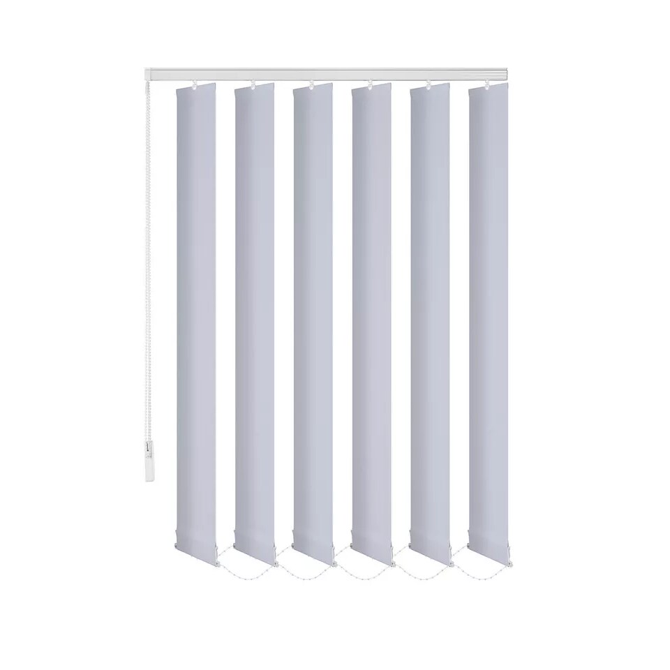 Lamellenvorhang Schiebevorhang fertiges Komplettsystem (hellgrau, 220x250 cm)