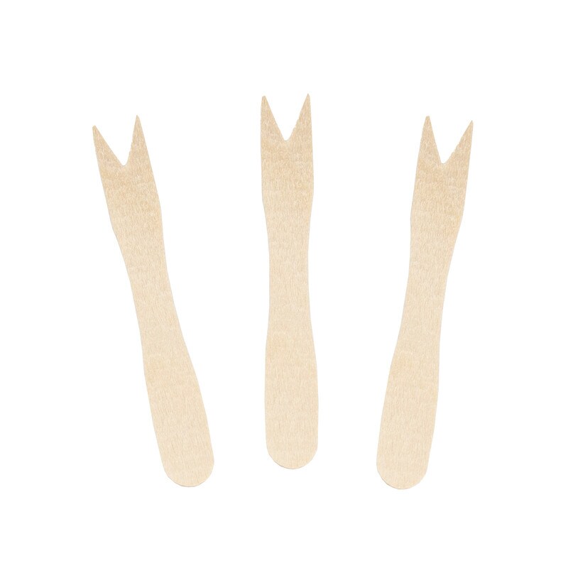 DayBays 300000 Stk. Holz Pommesgabel Mini 85 mm Geschmacks- und Geruchsneutral