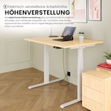 thumbnail of bümö höhenverstellbarer Schreibtisch 120 x 80 cm in weiß, Gestell weiß - Höhenverstellbar Elektrisch Stehpult mit 3-fach Speicher, Computertisch,