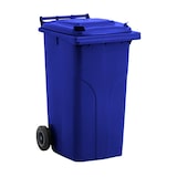 thumbnail of Contenedor para desperdicios con tapa y ruedas. Azul 240l. Con pedal