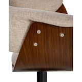 thumbnail of Taburete de bar Vestal Nogal/crema/Tela