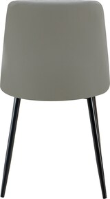 thumbnail of Décoshop26 -4er-Set Esszimmerstühle mit quadratischen Ziernähten grauen PVC-Sitzflächen und schwarzen Metallbeinen 10_0007656