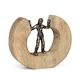 thumbnail of Dekofigur Mediator Schwarz-Gold 18,5 cm aus Mangoholz und Aluminium moderne Skulptur Symbol für Balance und Zusammenhalt handgefertigt Unikat