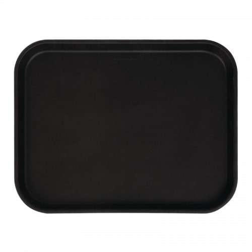 Cambro Camtread rechteckiges rutschfestes Fiberglas Tablett schwarz 45,7cm. Hergestellt aus