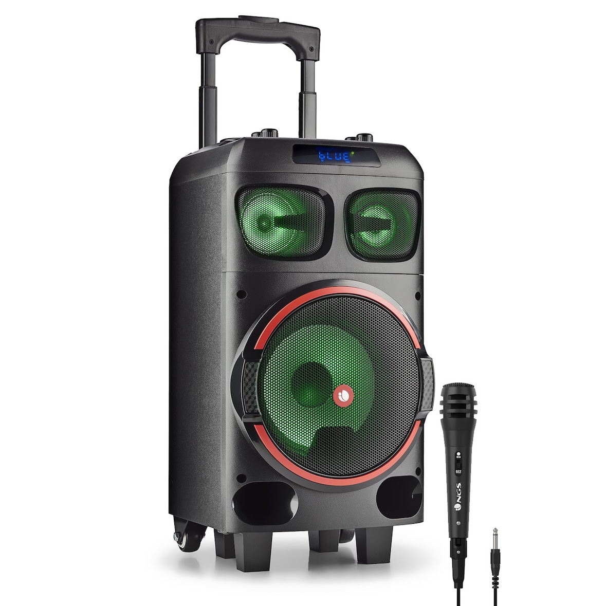 NGS Wild Dub Zero - Haut-Parleur Portable 120W Compatible Bluetooth et True Wireless Stereo, Subwoofer 8" (Micro SD/USB/AUX in/)