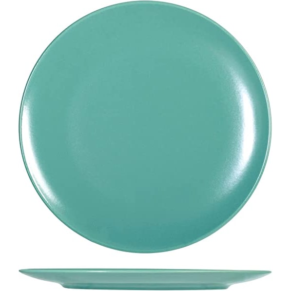 H&H Confezione 6 Piatti Piani Denver Lightblu Stoneware, Azzurro, Cm 26