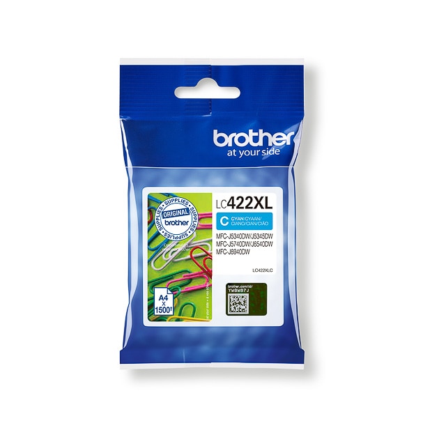 Brother inktcartridge, 1.500 pagina's, OEM LC-422XLC, cyaan