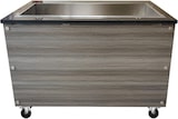 thumbnail of Skyrainbow SNACK-Line Bain-Marie Theke 2x GN1/1, Granit Star Galaxy schwarz, 88x82x85,5 Glasaufbau Klarglas mit Zwischenablage, H=496mm