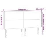 thumbnail of vidaXL LED Kopfteil Hellgrau 203x16x118/128 cm Samt