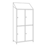 thumbnail of Armadio multispogliatoio acciaio inox AISI 430 a 4 posti a 4 ante con tramezza interna cm. 95x50x215h