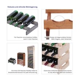 thumbnail of Weinregal VINOTECA FLEX PRO | HxBxT 219x103x28cm | 160 Flaschen auf 16 Ebenen | Massives Kiefernholz | Braun geölt