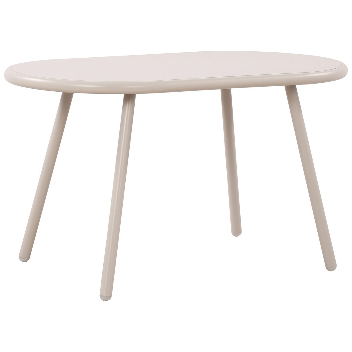Couchtisch VORIN - Kunststoff Hellgrau 80x45x45 cm | Sofatisch Oval Beistelltisch Wohnzimmertisch Klein