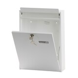 thumbnail of PROREGAL Briefkasten aus Metal mit Tür an der Vorderseite | 11,4 Liter, HxBxT 39,7x10,4x28,4cm | Einwurföffnung 25,3x3cm | Weiß