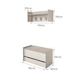 thumbnail of Dmora Mobile da ingresso Brionia, Entratina moderna con appendiabiti, Mobile con scarpiera, Armadietto multifunzione, Cm 50x32h182, Rovere e Bianco