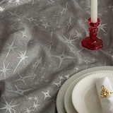 thumbnail of Nappe de Fêtes Canevas Gris étoiles Argent 140 x 360 cm