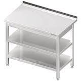 thumbnail of Stalgast Edelstahl Arbeitstisch mit Grund- und Zwischenboden, 600x700x850 mm, mit Aufkantung, verschweißt