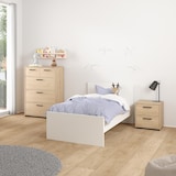 thumbnail of WellHome - Set nachtkastjes van hout met 2 laden in kleur Eiken 41 x 40 x 45 cm - Eria Oak