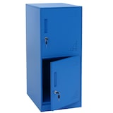 thumbnail of Cacifo HWC-P63, cofre de segurança Armário de cacifo 2 portas, 90x38x45cm aço ~ azul