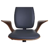 thumbnail of Bureaustoel HWC-C54, directiedraaistoel, gebogen hout kunstleer ~ walnoot look, grijze bekleding