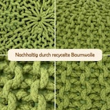 thumbnail of Sitzpouf Strickhocker Pouf Ø45 H30cm Bodenkissen Indoor Baumwolle nachhaltig recycelt : grün