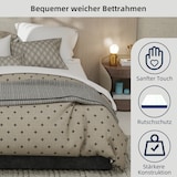 thumbnail of Bett 140x200 cm aus Stoff mit modernem Design, stabiler Konstruktion und elegantem Kopfteil – stilvolles Schlafzimmermöbel Grau