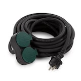 thumbnail of Perel Cable de extensión, H07RN 3G2.5, 10 m, 16 A/230 V, 3680 W, tipo E/F a 2 x tipo F, IP44, caucho, negro