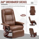 thumbnail of Relaxsessel TV Sessel Kunstleder Braun 100x78x87 cm drehbar mit Liegefunktion 145 Grad Rückenlehne Fußstütze Armlehnen