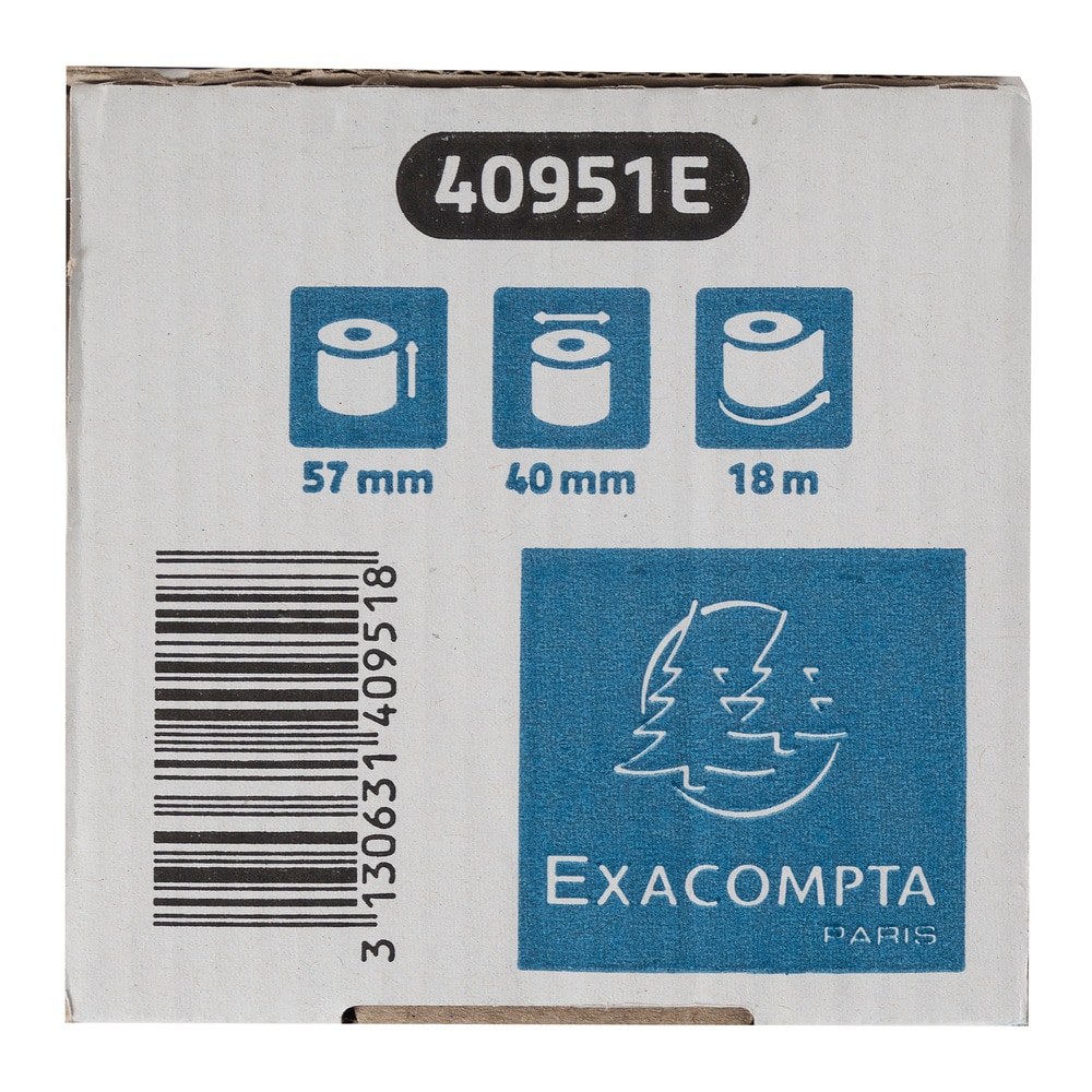 Exacompta Thermorolle 52g 57x40mm, für Kartenbelege, Safe Contact