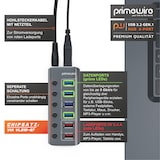 thumbnail of Primewire - USB 3.2 Gen.1 6 Port Hub aktiv schaltbar - mit Netzteil - 4 x USB 3.2 Gen1, 2X USB 3.0 mit smart Charge (Ladeports) - Alugehäuse grau