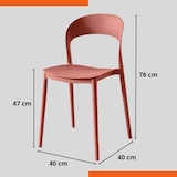 thumbnail of Set 4 Sedie Impilabili in polipropilene da cucina 40x39x78 cm Colore Mattone LUNA