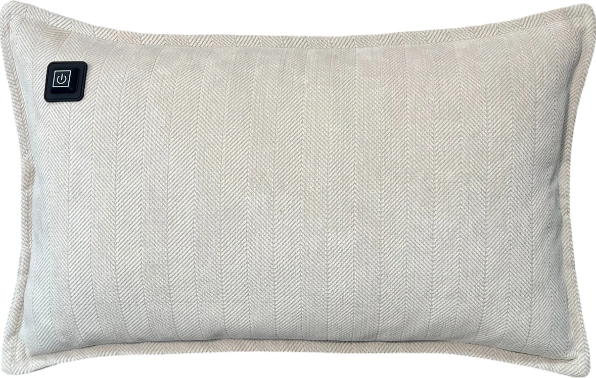 Kabelloses Heizkissen mit Akku (10.000mAh) - Chenille Beige - Wärmekissen 50x30cm inkl. 2,5m USB-Kabel