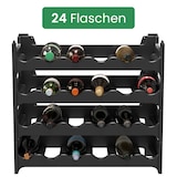 thumbnail of ARTECSIS Weinregal stapelbar Kunststoff für 24 Flaschen, stabiles Flaschenregal für Gastronomie und Lagerraum, erweiterbare Weinlagerung, Schwarz
