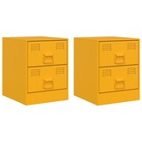 thumbnail of Tables de chevet 2 pcs jaune 34,5x39x44 cm acier – Modèle Aile