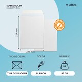 thumbnail of Sobres de Papel, Sobre Papel color Blanco, Sobre DIN 229 x 324 mm, Sobre de Papel Blanco con Cierre Tira de Silicona · m-office(2000 uds,229x324mm)
