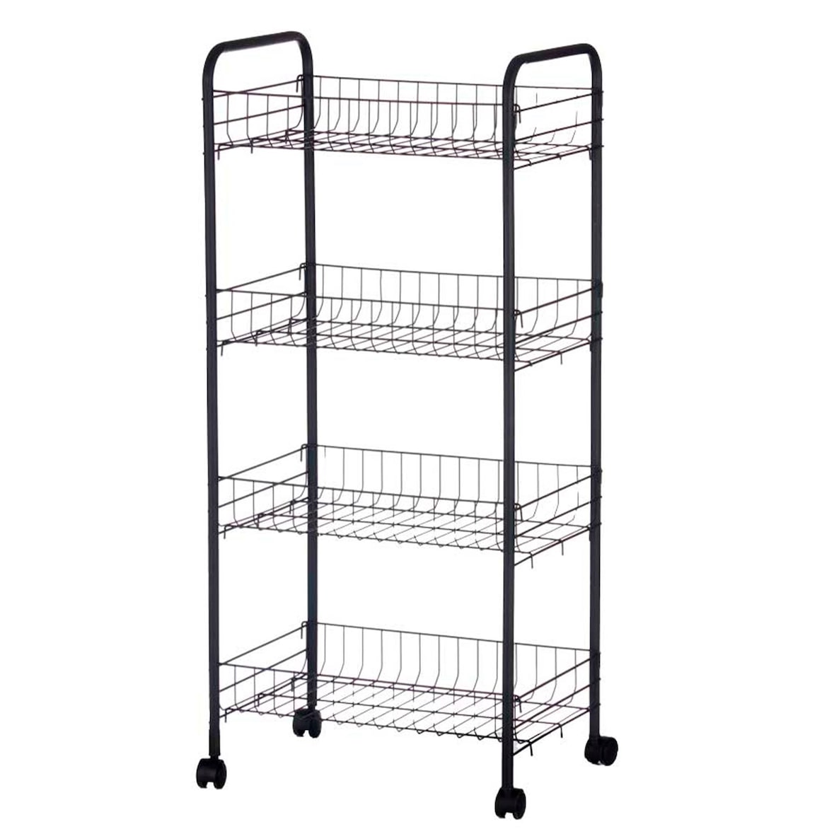 San Ignacio  KINVARA- Carro Verdulero con Ruedas 4 pisos de Metal 82,5x37x27 cm Negro