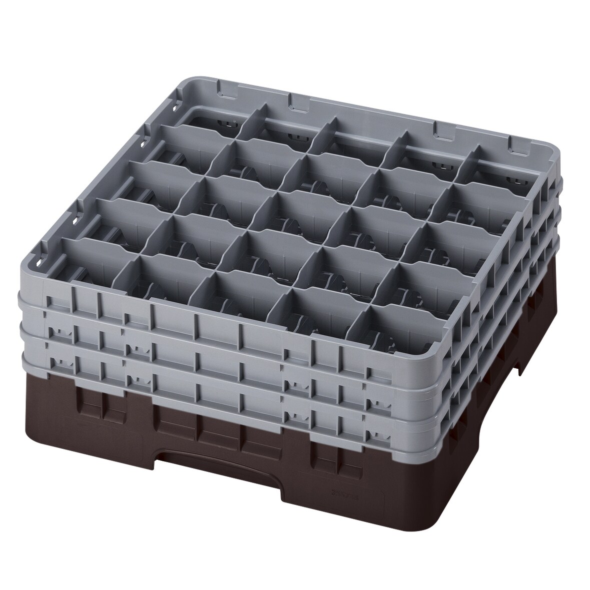 CAMBRO - 25S738-167 - Rack para lavagem 25 comp. 3 alturas - 8,7 cm Ø máx. - alt. máx. 20 cm - 50 x 50 x 22,5 cm - Castanho