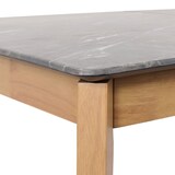thumbnail of Eetkamertafel HWC-M57, eettafel, massief hout laminaat melamine 160-200x90cm, uitschuifbare betonlook, bruine poten